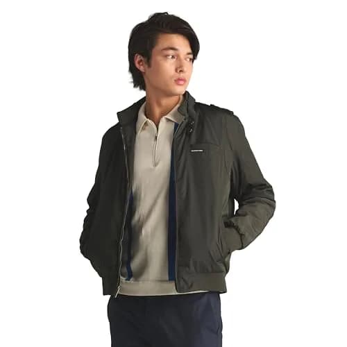 Members Only Men's Iconic Racer Quilted Lining & Slim Fit Jacket (Dark Green, Small) | Slim Fit Windbreaker for Men thumbnail 2