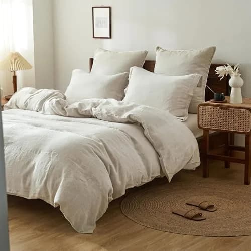 King Linens 100% Linen Pillow Shams Pack of 2 | Soft, Breathable & Eco-Friendly (20'' x 26'') thumbnail 5