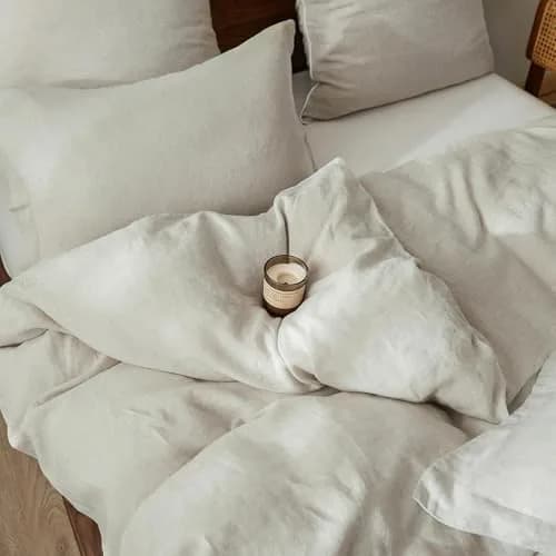 King Linens 100% Linen Pillow Shams Pack of 2 | Soft, Breathable & Eco-Friendly (20'' x 26'') thumbnail 8