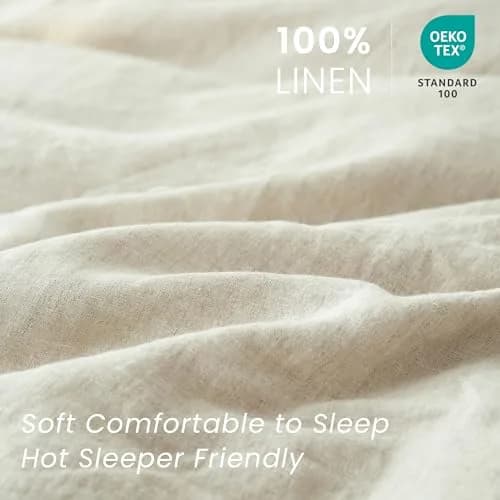 King Linens 100% Linen Pillow Shams Pack of 2 | Soft, Breathable & Eco-Friendly (20'' x 26'') thumbnail 2
