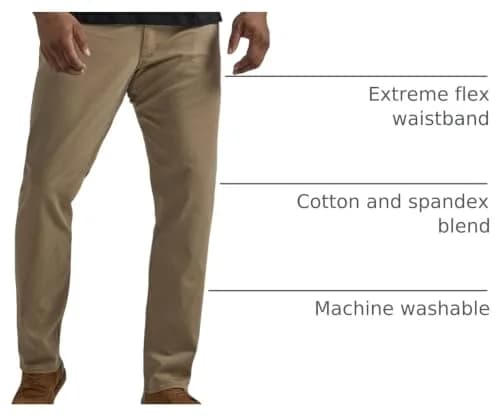 Lee Men's Big & Tall Extreme Motion Straight Taper Jean 46W x 30L | Classic Fit with Flex Waist thumbnail 4