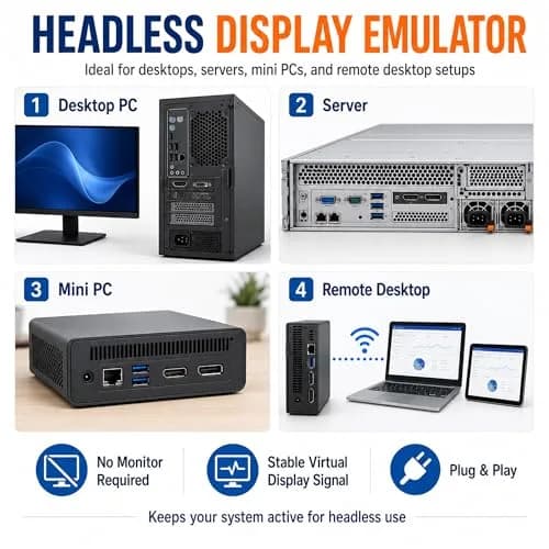 FUERAN DisplayPort Dummy Plug 4K@17Hz 1080P@60Hz | Headless PC Emulator for Remote Desktop thumbnail 6