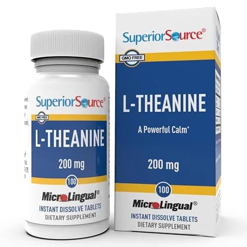 Superior Source L-Theanine 200 mg | Supports Relaxation & Sleep, 100 Sublingual Tablets thumbnail 1