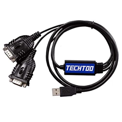 TECHTOO FTDI Chip USB to RS232 Serial Adapter Cable 1m (3ft) Male-to-Male | Connects PCs to Serial Devices thumbnail 1