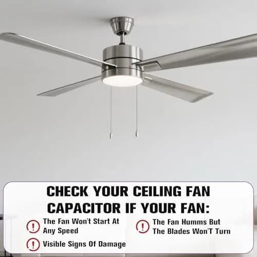 Podoy CBB61 Ceiling Fan Capacitor 1.5uf+3uf Dual Wire Pack of 2 | 250VAC Rated for Smooth Fan Operation thumbnail 6