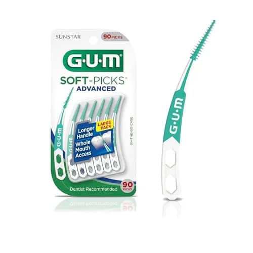 GUM Soft-Picks Advanced Interdental Picks 90 Count | Dentist Recommended for Plaque Removal thumbnail 1