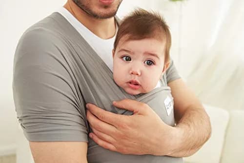 ACRABROS Baby Wrap Carrier Grey | Soft, Breathable, Hands-Free for Newborns to 35 lbs thumbnail 6
