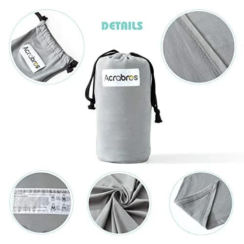 ACRABROS Baby Wrap Carrier Grey | Soft, Breathable, Hands-Free for Newborns to 35 lbs thumbnail 7