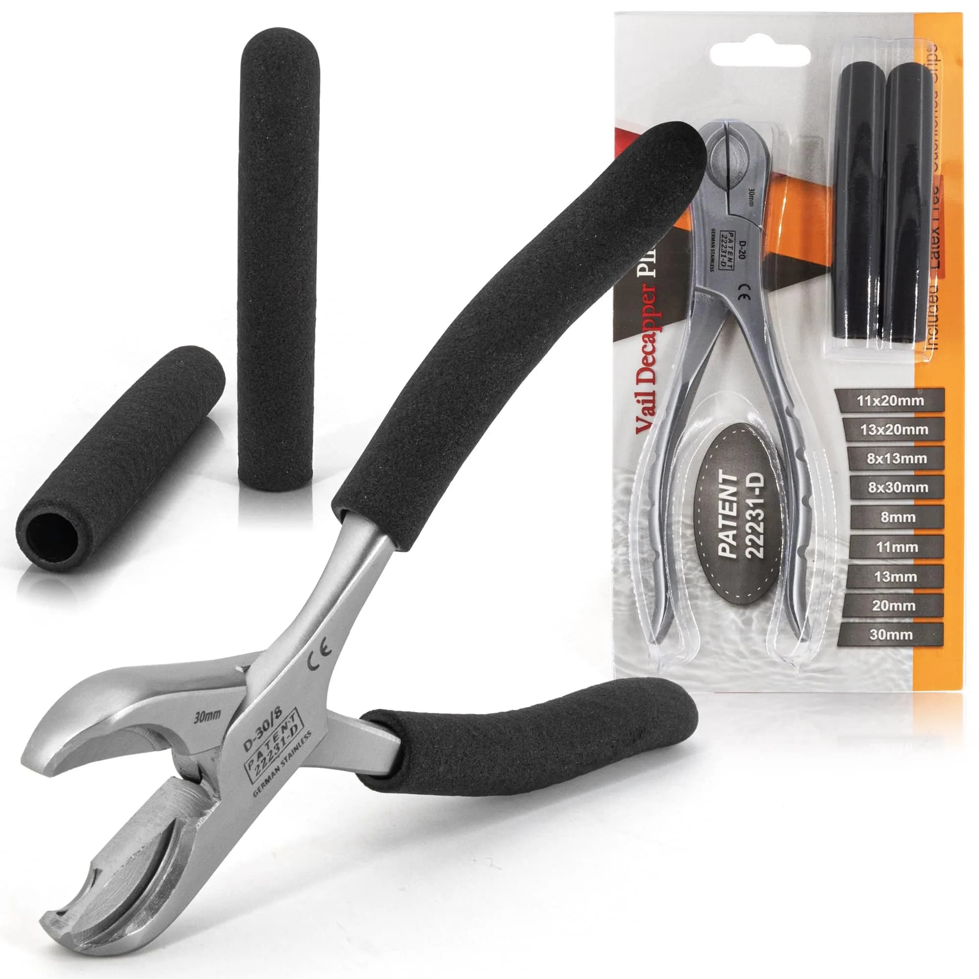 Scientific Labwares Dual Action Decapper Pliers for Crimped Vials and Bottles (8mm & 30mm) | Lab Supply — 8mm and 30mm
