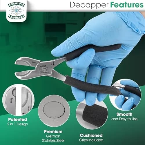 Scientific Labwares Dual Action Decapper Pliers for Crimped Vials and Bottles (8mm & 30mm) | Lab Supply thumbnail 4