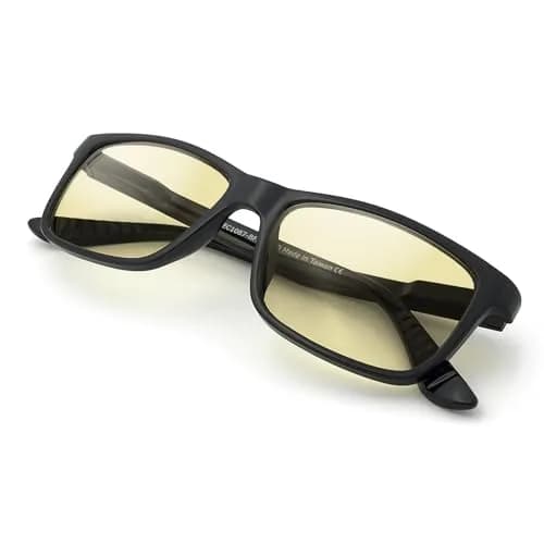 J+S Blue Light Blocking Glasses Hua Oval Black Frame 48mm (1.89in) | Blocks Harmful Blue Light — Haka Rectangle Black - Heavy Duty Lens (Hd) - Medium Fit