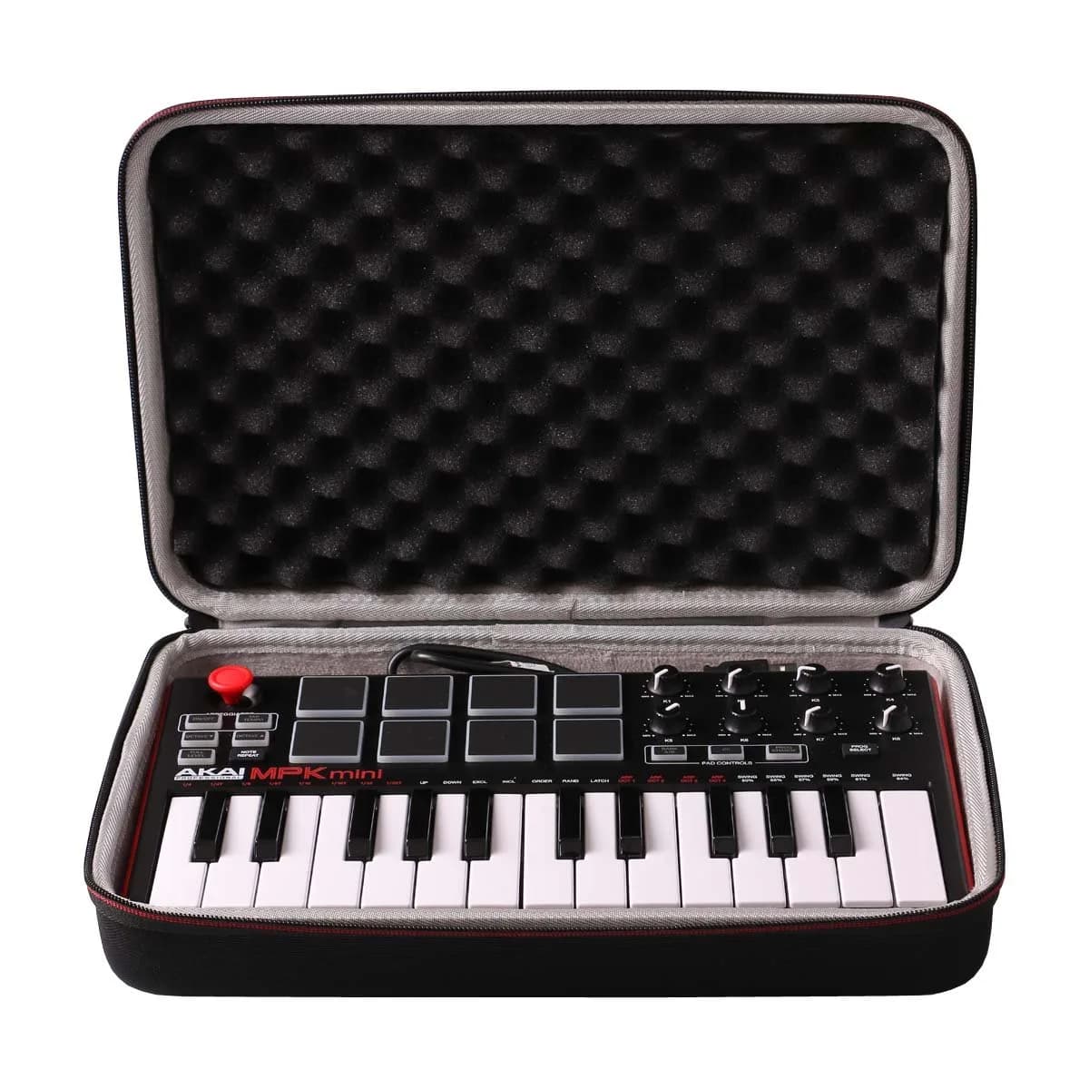 LTGEM Case for Akai MPK Mini MK3 / Play MK3 25 Key USB MIDI Controller | Black+Grey, 34cm (13.5") - main product image