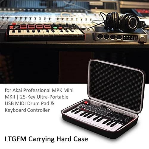 LTGEM Case for Akai MPK Mini MK3 / Play MK3 25 Key USB MIDI Controller | Black+Grey, 34cm (13.5") thumbnail 8