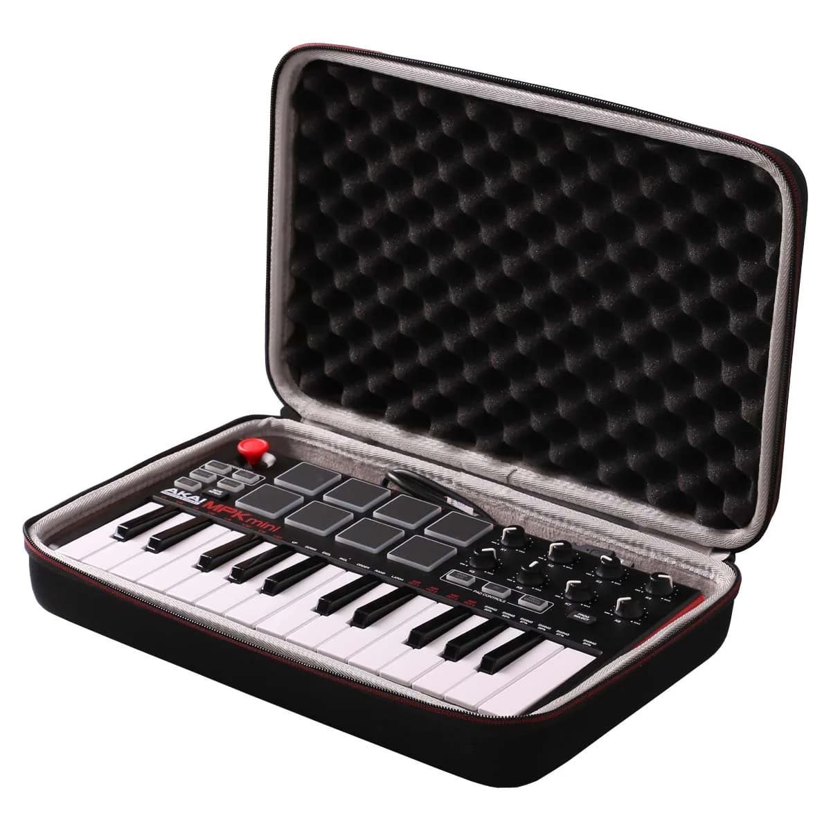 LTGEM Case for Akai MPK Mini MK3 / Play MK3 25 Key USB MIDI Controller | Black+Grey, 34cm (13.5") - view 2