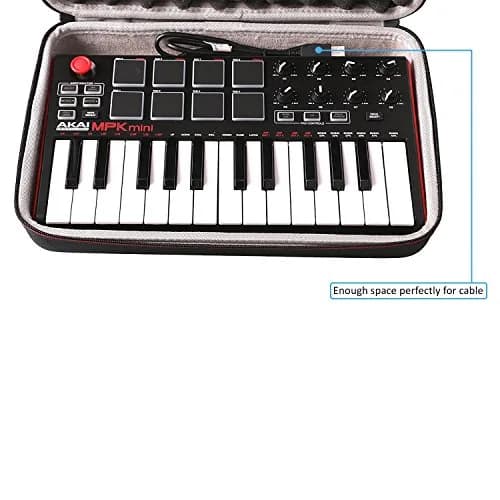 LTGEM Case for Akai MPK Mini MK3 / Play MK3 25 Key USB MIDI Controller | Black+Grey, 34cm (13.5") thumbnail 3