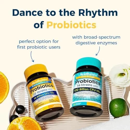 NewRhythm Probiotics 50 Billion CFU 20 Strains 60 Veggie Capsules | Targeted Release Stomach Acid Resistant thumbnail 6