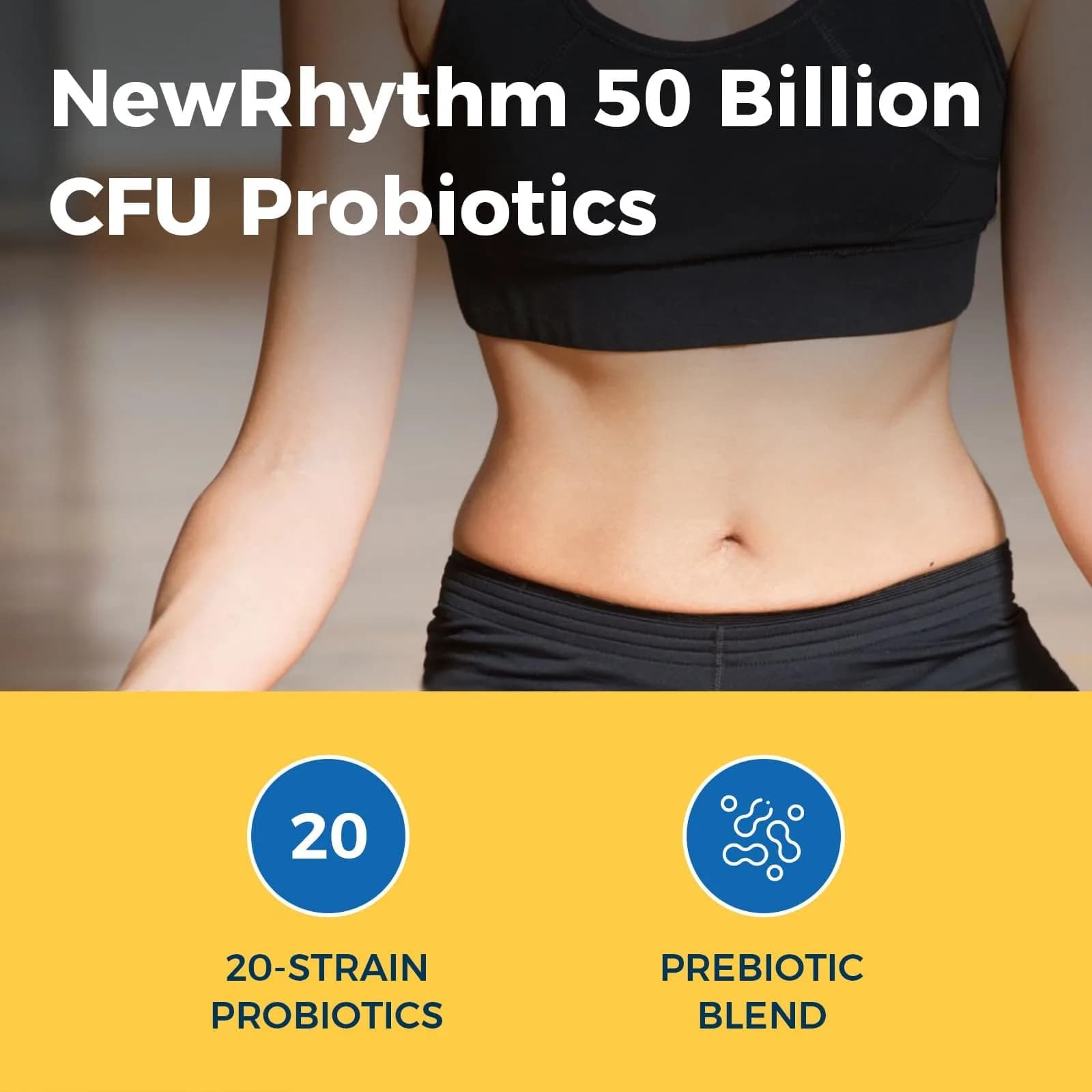 NewRhythm Probiotics 50 Billion CFU 20 Strains 60 Veggie Capsules | Targeted Release Stomach Acid Resistant - view 3