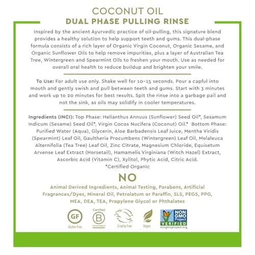 Desert Essence Coconut Oil Dual Phase Mouthwash, 8 Fl Oz | Organic, Vegan, Alcohol-Free Mouth Rinse thumbnail 2