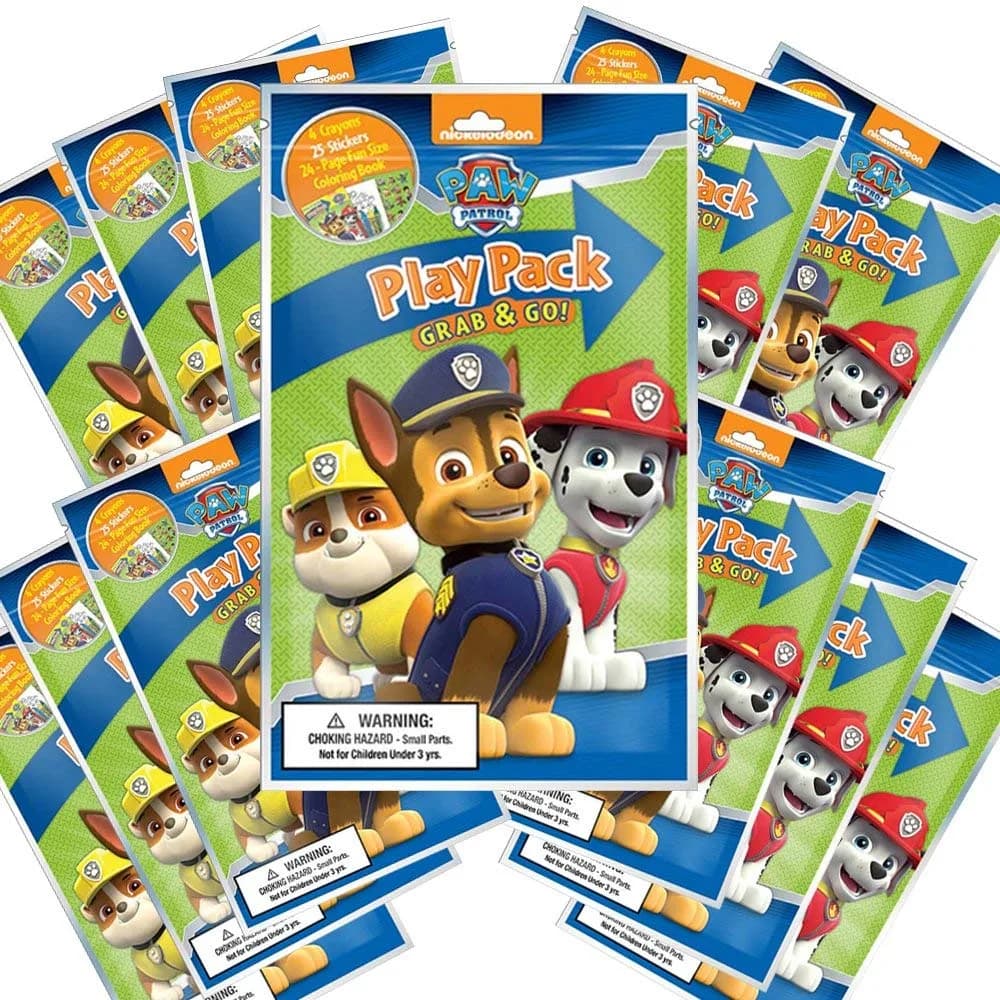 Bendon Nickelodeon Paw Patrol Grab and Go Play Packs (Pack of 12) | Party Favors & Kids Travel