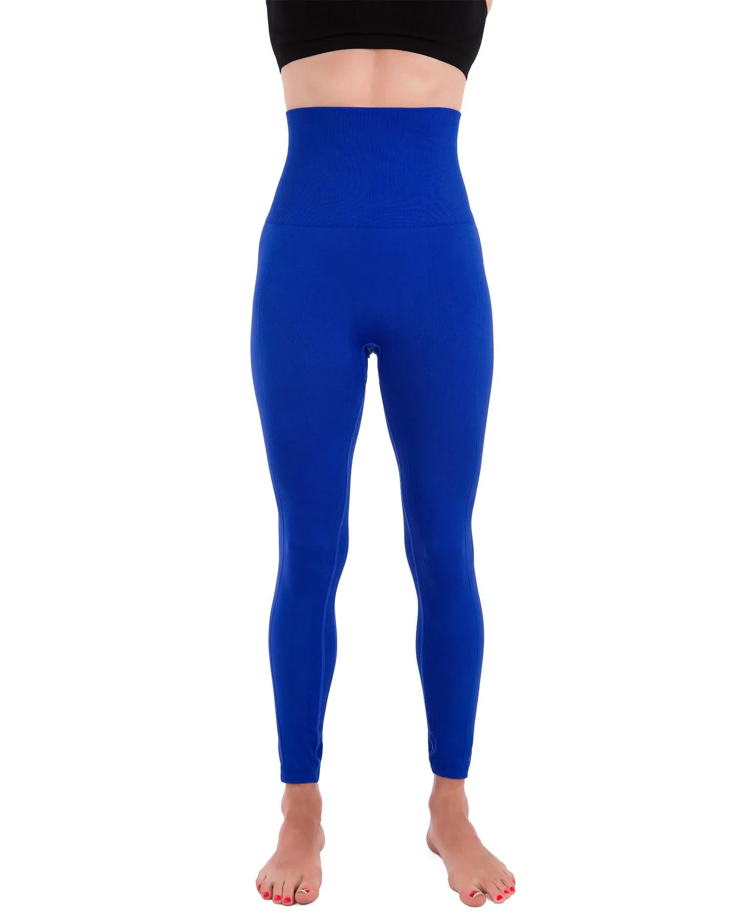 Homma High Waist Compression Leggings for Women Tummy Control Postpartum Seamless Yoga Workout Pants Royal XL | Support postpartum recovery & active wear