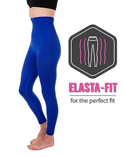Homma High Waist Compression Leggings for Women Tummy Control Postpartum Seamless Yoga Workout Pants Royal XL | Support postpartum recovery & active wear thumbnail 8