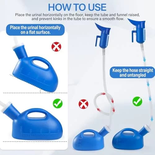 ONEDONE Portable Urinals for Women 2000ML | 2-in-1 Bedside & Travel Urinal (Blue) thumbnail 8
