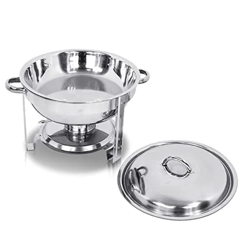 SUPER DEAL Pack of 6 Deluxe Full Size Round Stainless Steel Chafing Dishes 5 Qt | Durable Buffet Serving Set thumbnail 7
