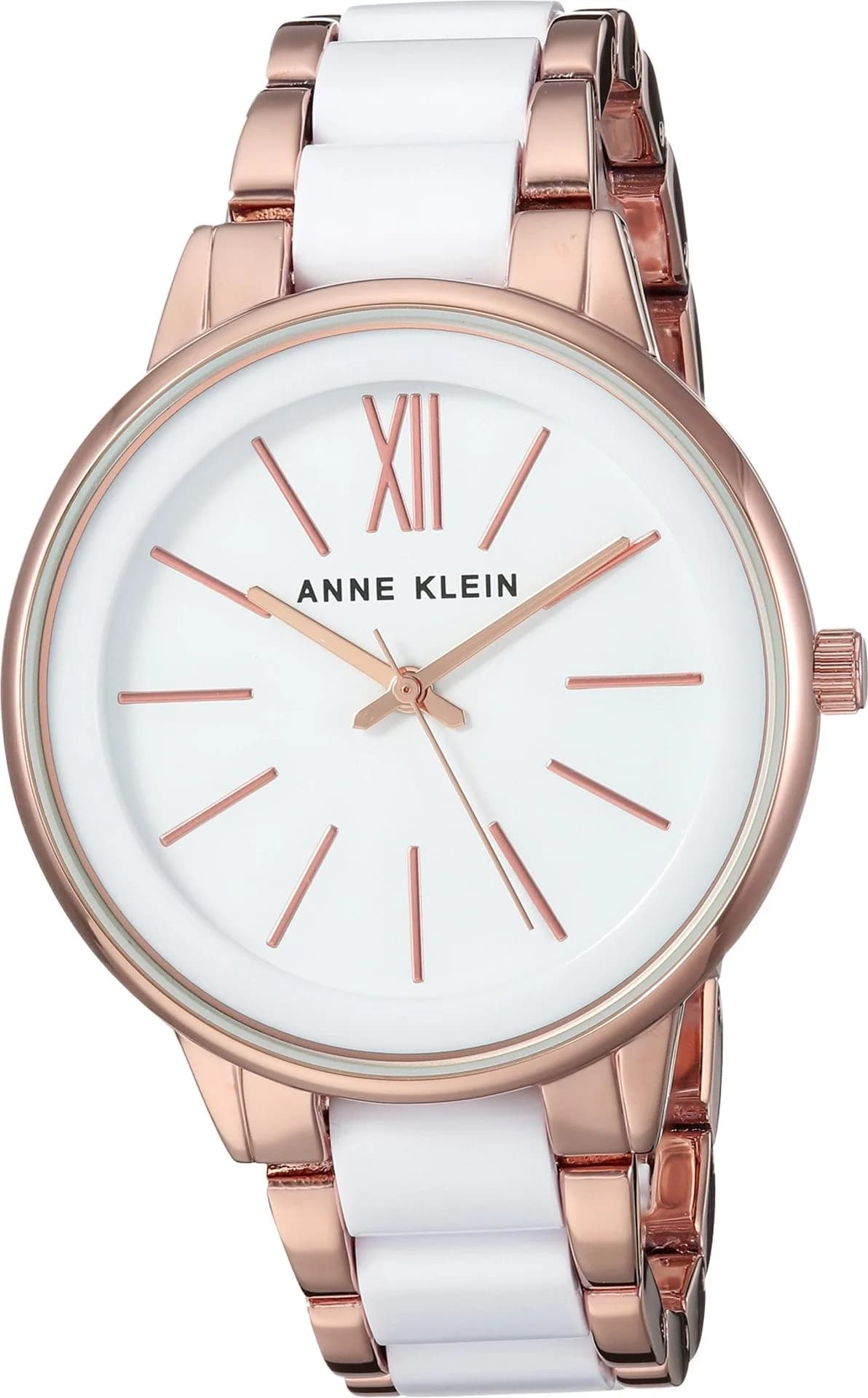 Anne Klein Women's Resin Bracelet Watch 37mm (1.5 inch) | Rose Gold-Tone & White — White/Rose Gold