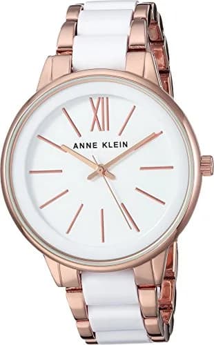 Anne Klein Women's Resin Bracelet Watch 37mm (1.5 inch) | Rose Gold-Tone & White thumbnail 1