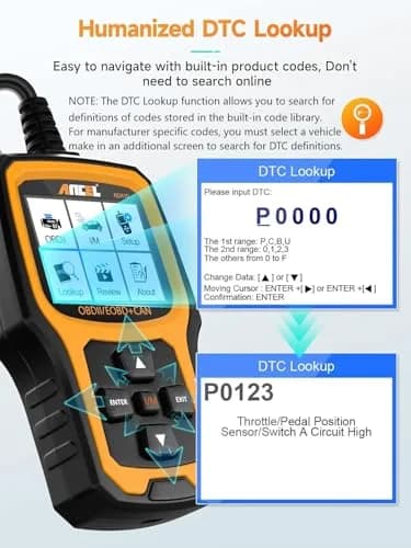ANCEL AD410 Vehicle Scan Tool | Supports All 1996+ OBD2 Cars, Fault Code Reader, Live Data, Easy for Beginners thumbnail 7
