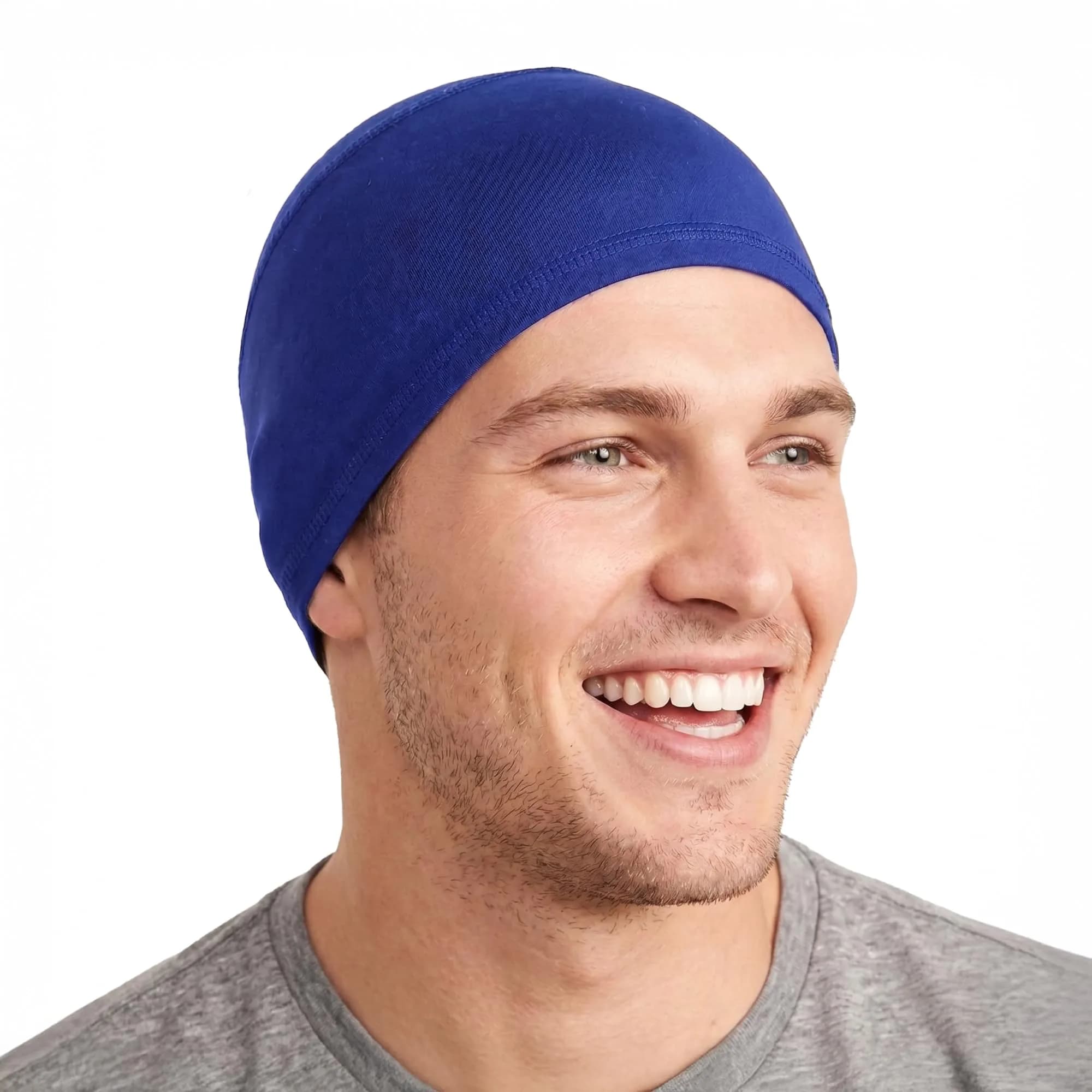 Tough Headwear Blue Cooling Cap Helmet Liner Skull Cap Running Beanie 55.9-61.6 cm (22-24.25 in) — Blue