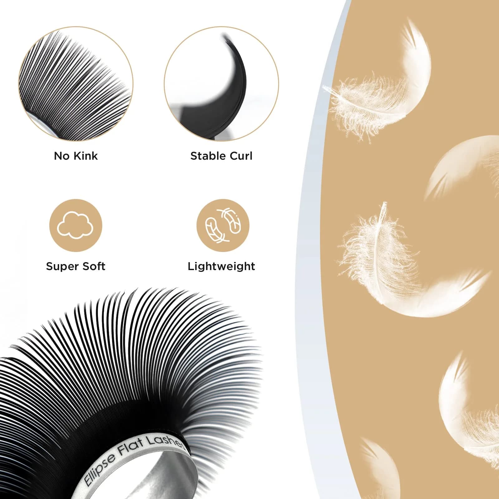LASHVIEW FLAT 0.20D 11mm Ellipse Eyelash Extensions - Soft Faux Mink Individual Lashes - view 4