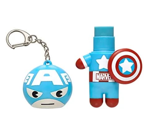 Lip Smacker Marvel Lip Balm Keychain 0.14oz | Clear & Glossy, Fun & Giftable, Cruelty-Free - Captain America thumbnail 2