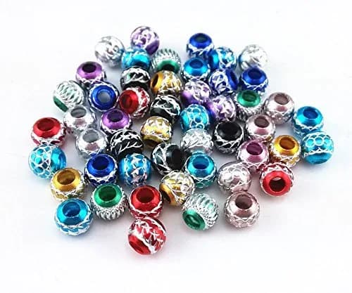Honbay 50pcs 13mm Aluminum Carving Beads | Colorful Jewelry Spacer Beads for DIY Crafts thumbnail 3