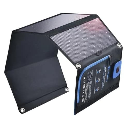 BigBlue 28W Solar Panel Charger 600g (1.3lb) | 25.4% High-Efficiency, USB-A/USB-C Ports, Digital Ammeter thumbnail 1