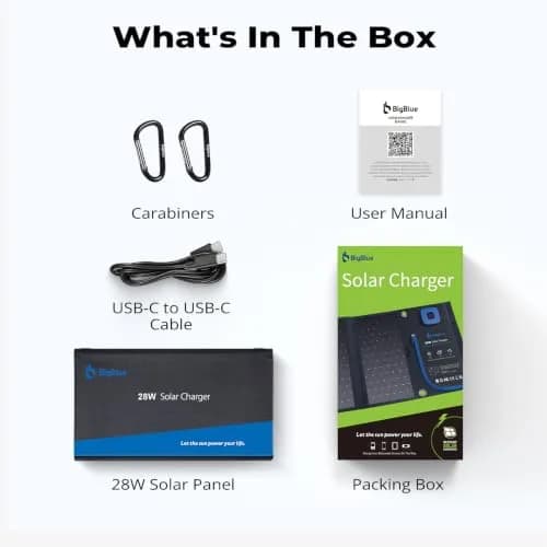 BigBlue 28W Solar Panel Charger 600g (1.3lb) | 25.4% High-Efficiency, USB-A/USB-C Ports, Digital Ammeter thumbnail 8