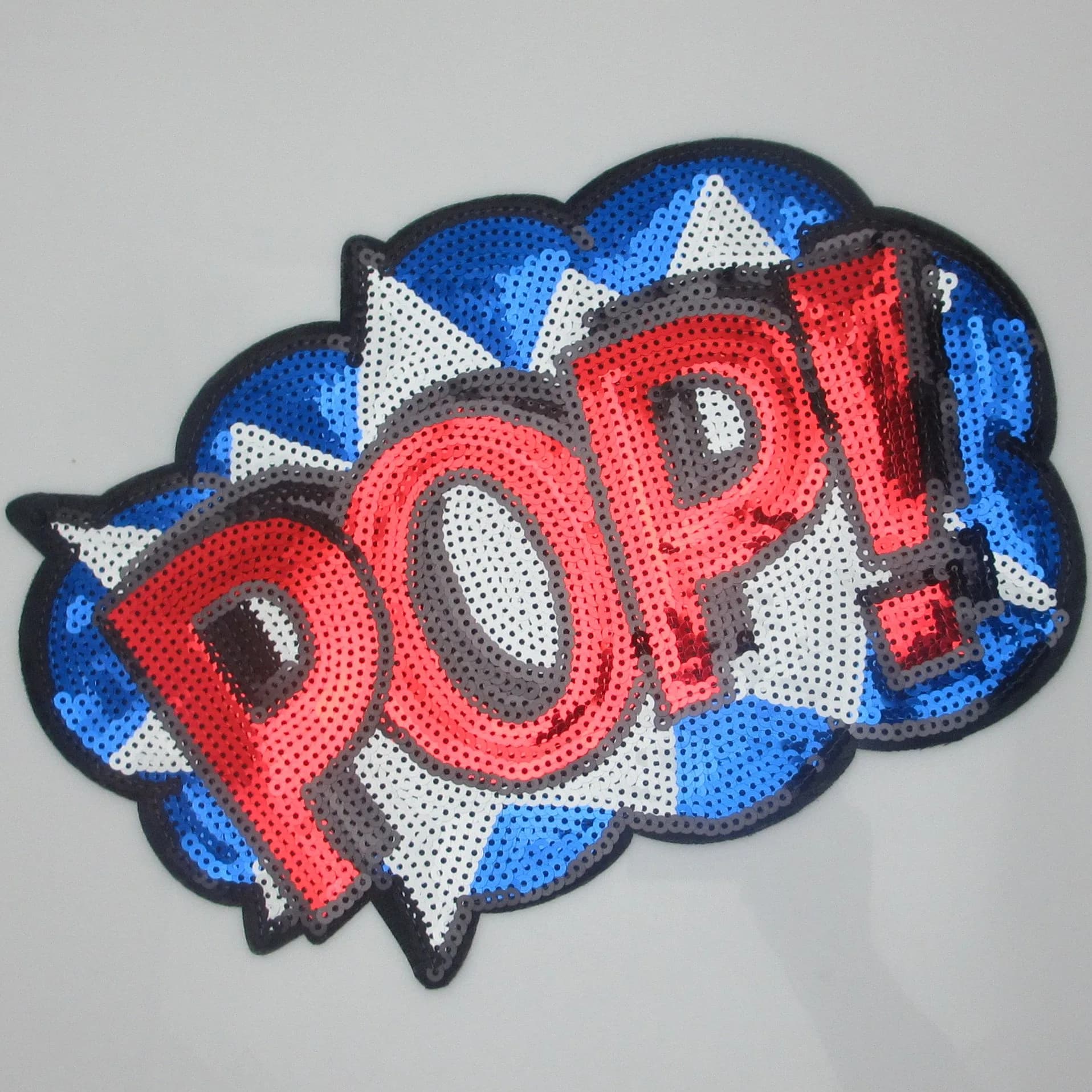 Dandan DIY Letter POP Embroidered Sequin Applique Patch 28cm (11") | Sew or Iron On for Clothes, Curtains, Crafts - view 2