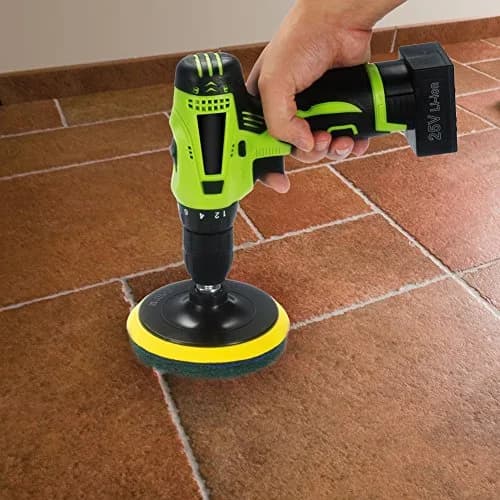 Kichwit 5 Inch Drill Powered Brush Tile Scrubber with 6 Pads | Cleans Large Flat Areas Perfectly thumbnail 6