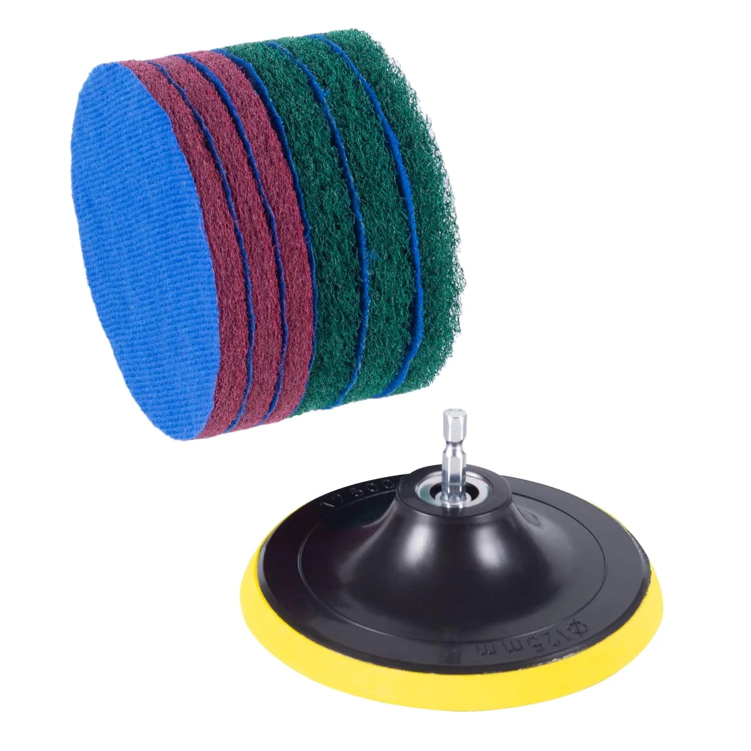 Kichwit 5 Inch Drill Powered Brush Tile Scrubber with 6 Pads | Cleans Large Flat Areas Perfectly - view 4