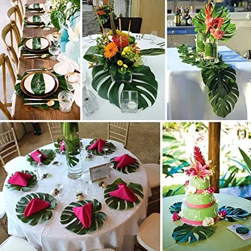 OurWarm 24pcs Large Artificial Tropical Palm Leaves | Faux Safari Leaves for Jungle & Party Decor thumbnail 6