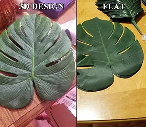 OurWarm 24pcs Large Artificial Tropical Palm Leaves | Faux Safari Leaves for Jungle & Party Decor thumbnail 8