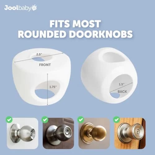 Jool Baby Door Knob Covers for Child Safety (4 Pack) | Easy to Install & Childproof Home thumbnail 3