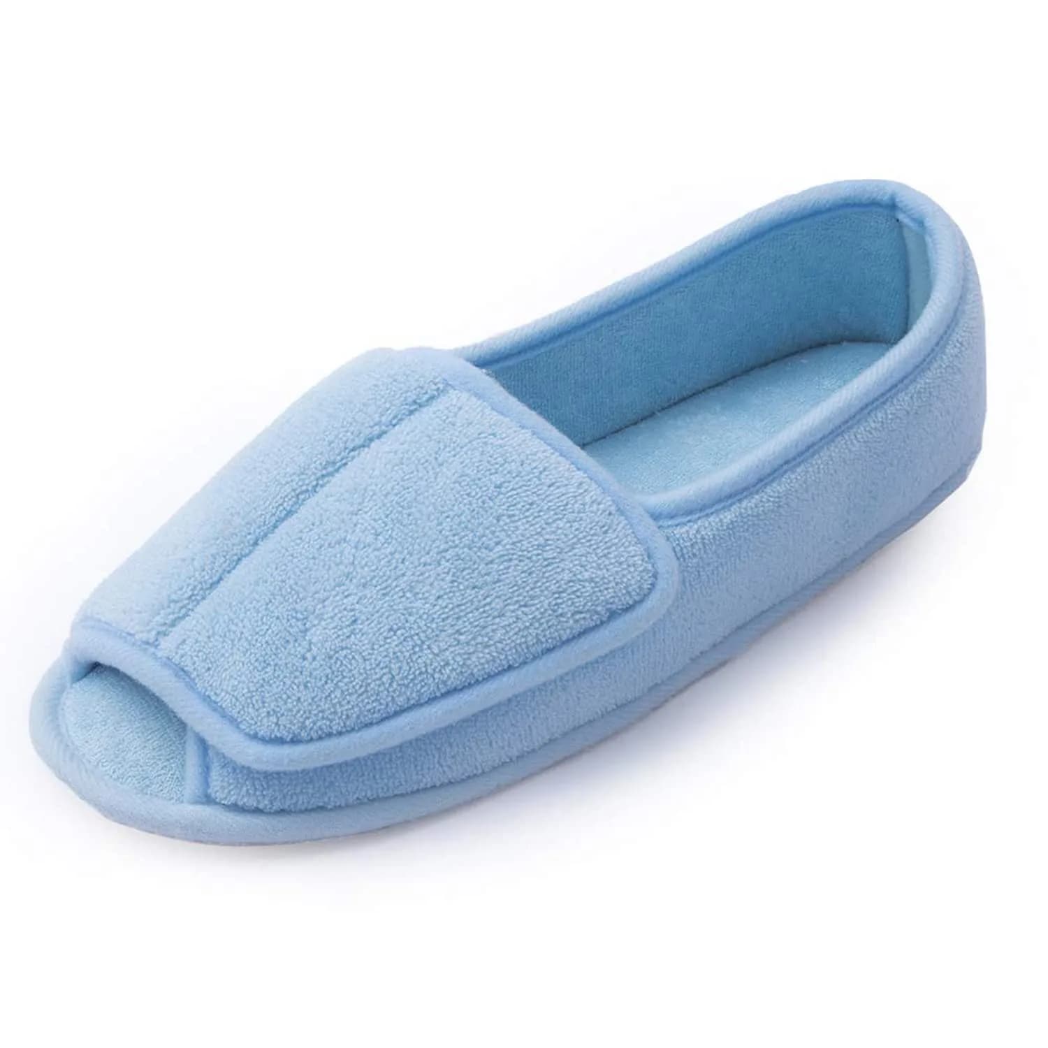 Git-up Women Diabetic Slippers 9# Blue | Adjustable Memory Foam House Shoes for Edema & Arthritis — Blue