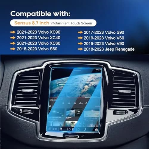LFOTPP 8.7 Inch Tempered Glass Screen Protector for Volvo V90 XC90 S90 V60 XC40 XC60 | 9H Hardness, High Clarity, Anti-Scratch thumbnail 6