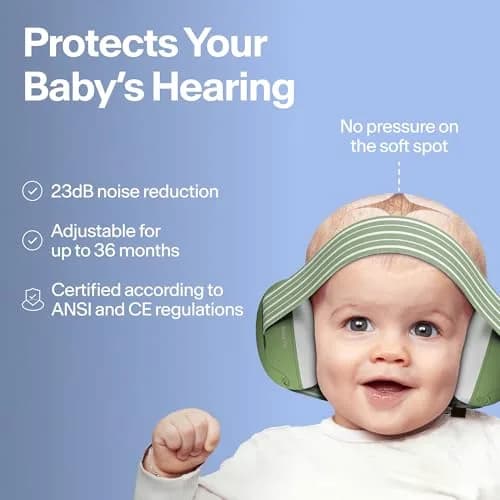 Alpine Muffy Baby Ear Protection Earmuffs for Babies & Toddlers up to 4 Years | Noise Reduction 23 dB SNR thumbnail 2