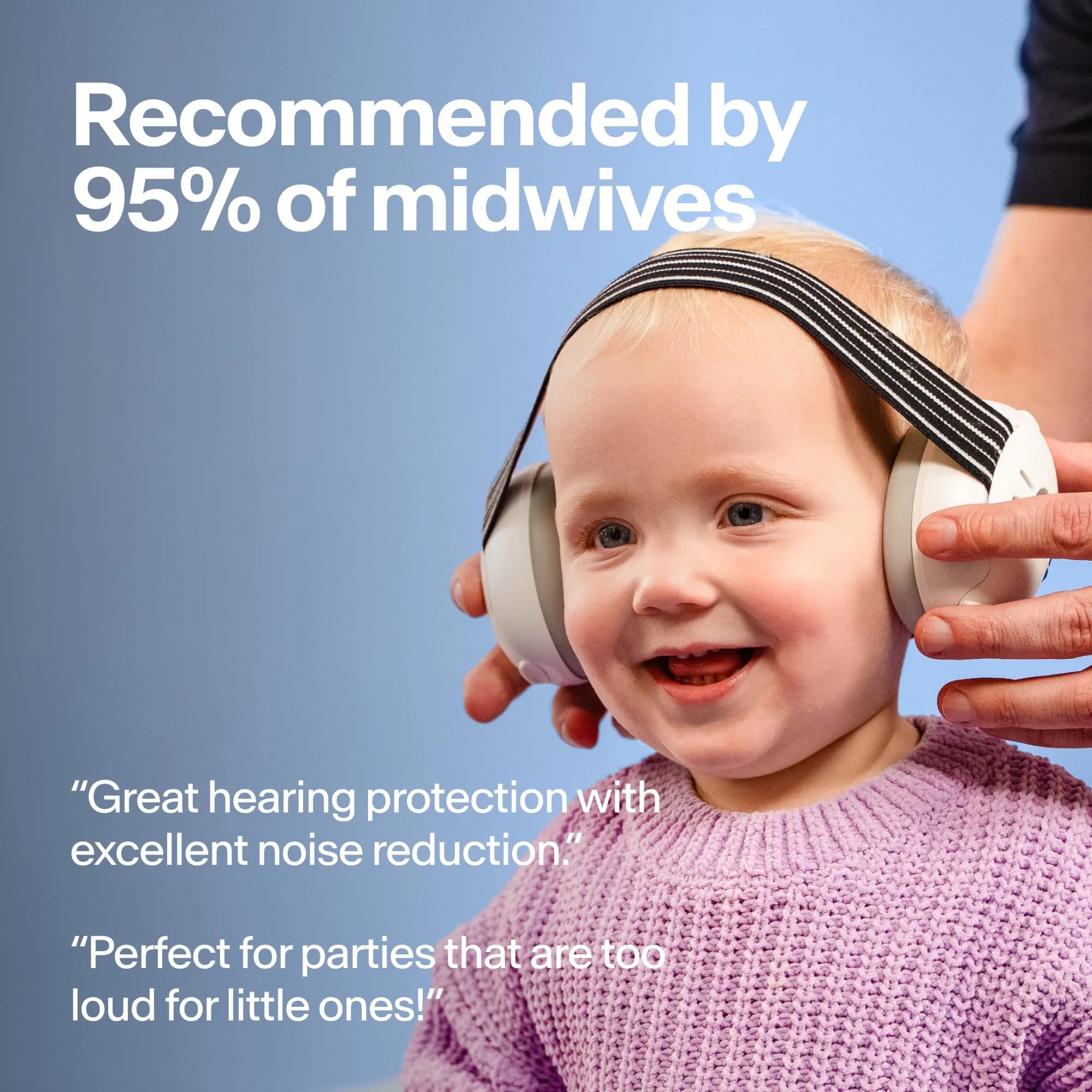 Alpine Muffy Baby Blue Earmuffs for Babies & Toddlers up to 36 Months | CE & ANSI Certified Noise Reduction - view 4