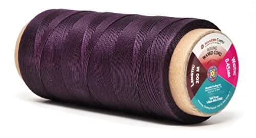 Mandala Crafts 200M 0.45mm Purple Round Waxed Thread for Leather Sewing | Waterproof, Heavy Duty, 219 Yards thumbnail 1