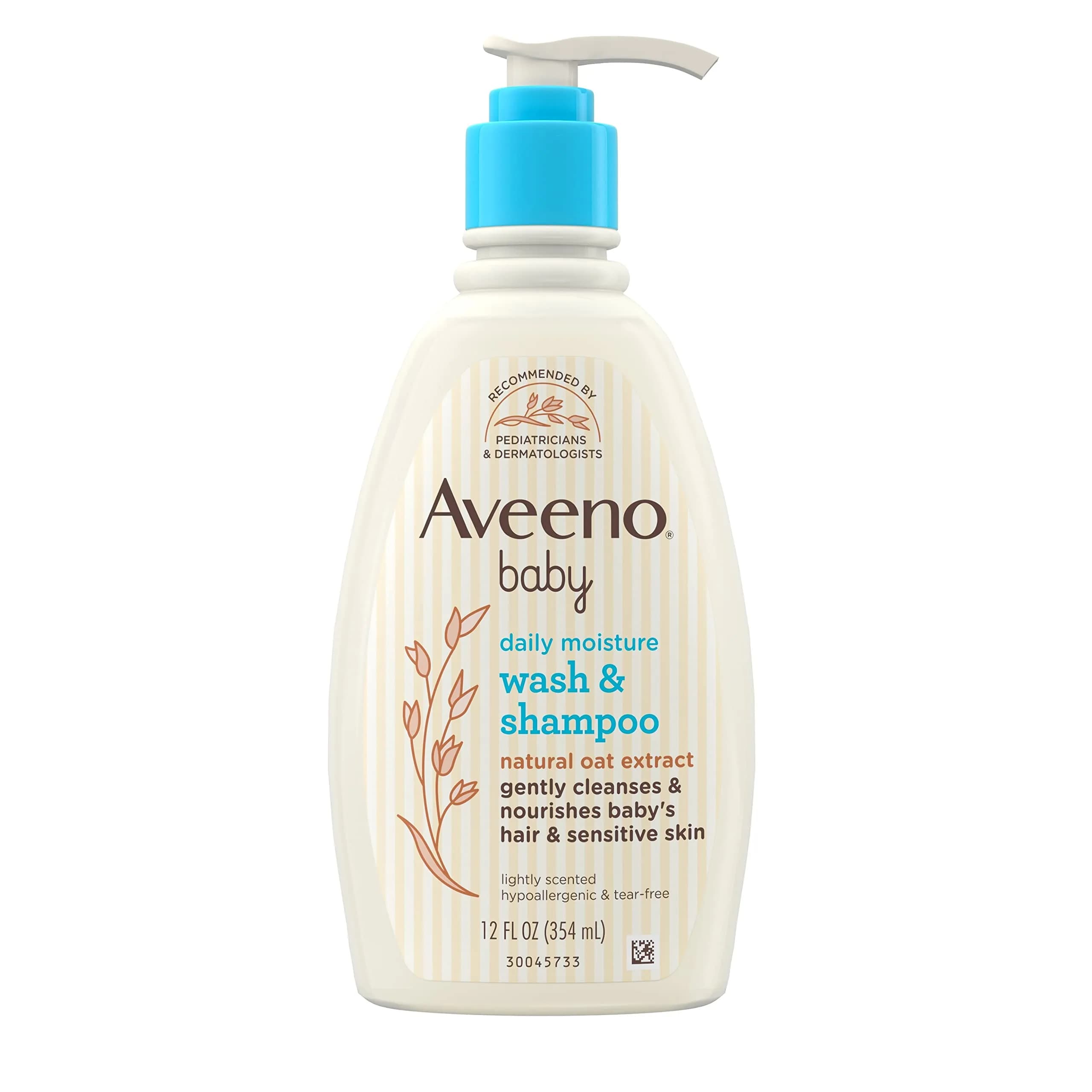 Aveeno Baby Daily Moisture Gentle Wash & Shampoo - Lightly Scented, 12 fl oz - main product image