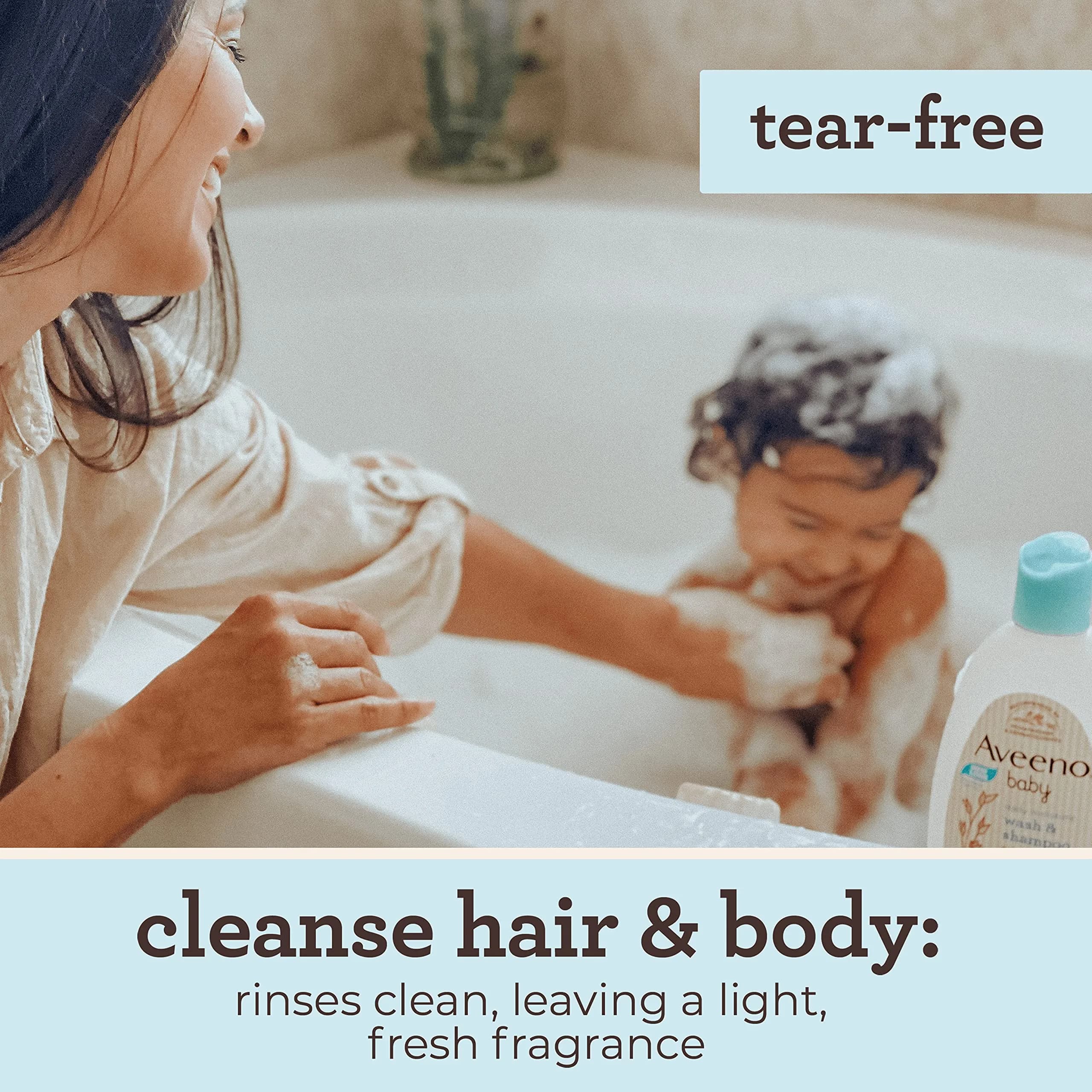 Aveeno Baby Daily Moisture Gentle Bath Wash & Shampoo 355ml (12 fl. oz) | Tear-Free & Hypoallergenic Formula - view 4