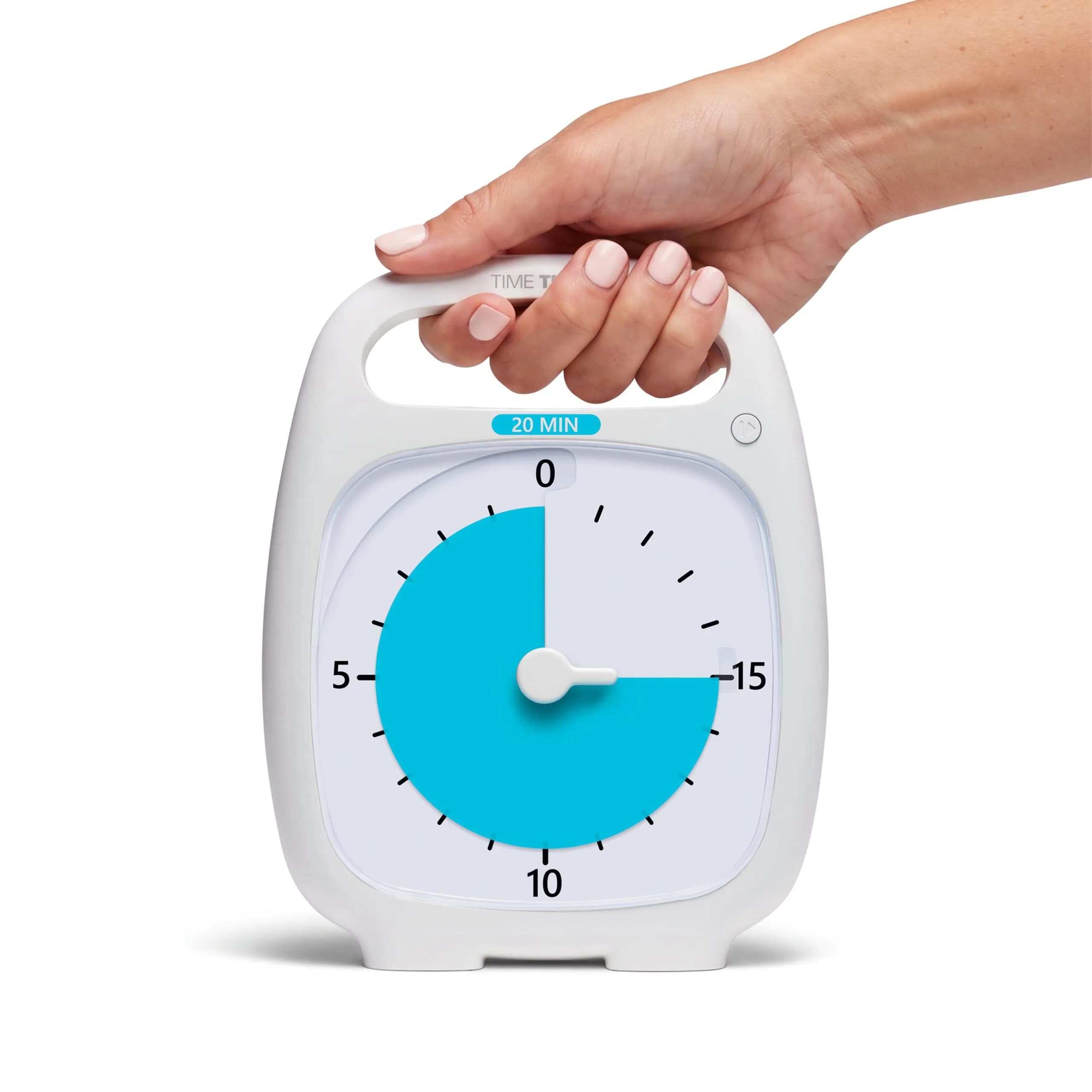 TIME TIMER Plus 20 Minute Desk Visual Timer | Silent Countdown for Classroom & Office (White) — White